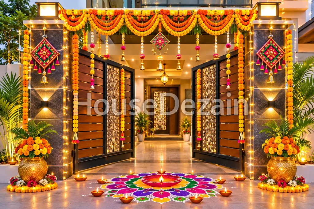 Diwali main door rangoli